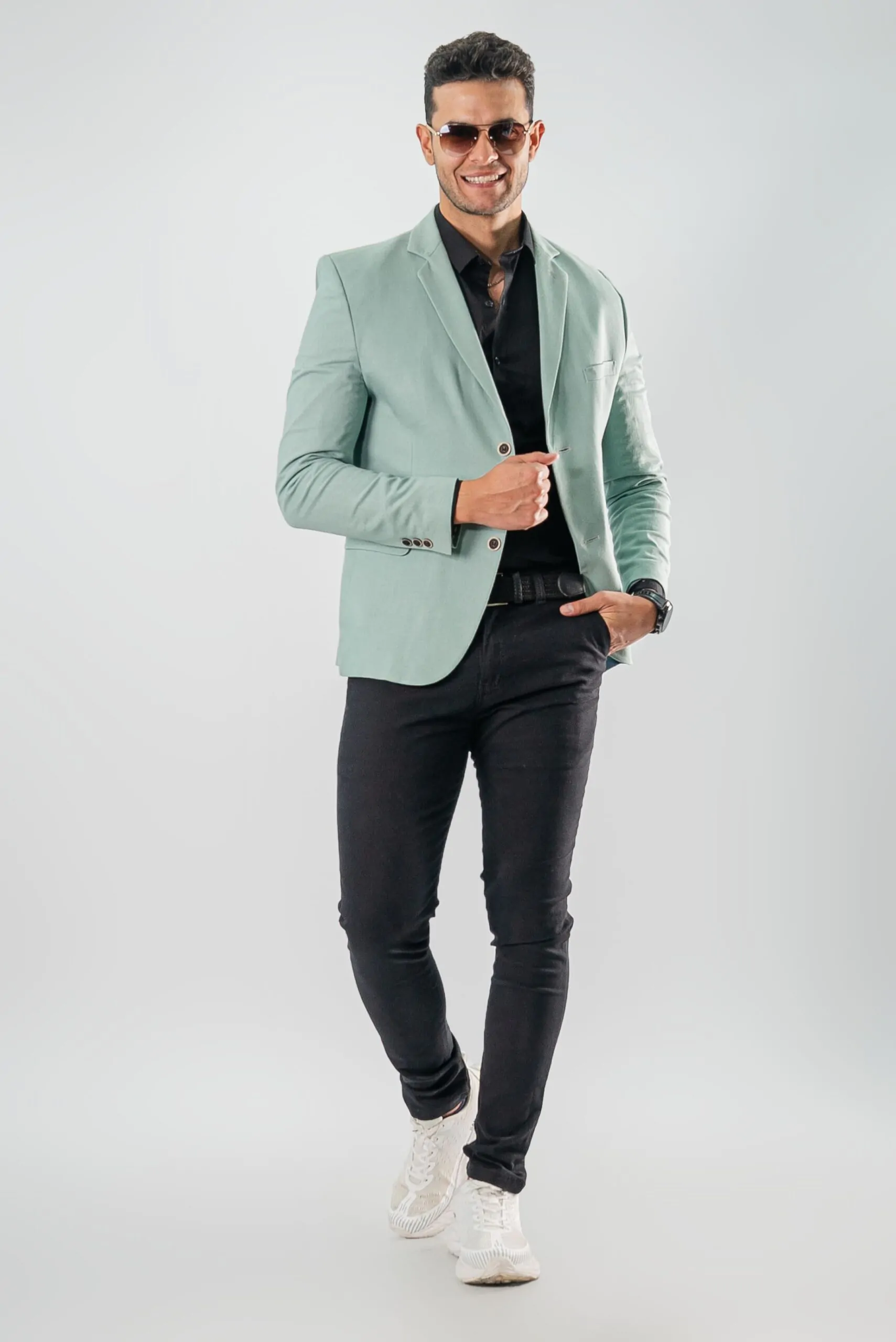 Blazer Lino Verde Manzana
